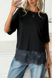 Elegant Lace Trim T-Shirt