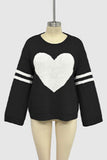 Heart Pattern Oversized Sweater