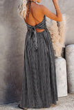 Halter Dress with Pleated Detail