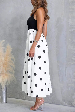 Halter Polka Dot Midi Dress