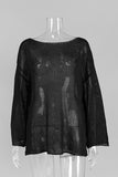 Open-Knit Boat Neck Top