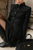 Button-Embellished Skirt Set