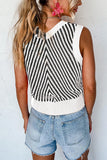 Contrast Chevron V Neck Knit Vest