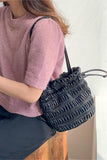 Gathered Tote Bag with Long Handles
