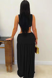 Cutout Detail Dress with High Slit