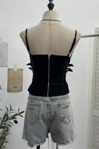 Lace Accent Corset Tank Top