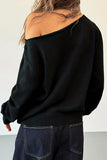 Off-Shoulder Studded Sweater