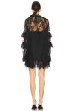 Elegant Lace Sheer Overlay Dress