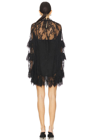 Elegant Lace Sheer Overlay Dress