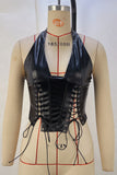 Lace-Up Halter Tank Top