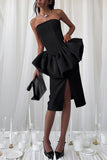Strapless Peplum Evening Dress