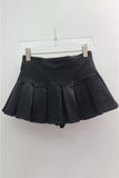 Pleated Grommet Mini Skirt