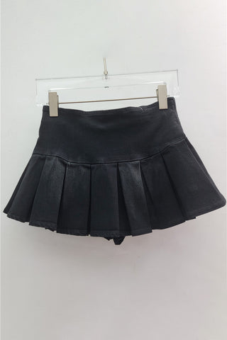 Pleated Grommet Mini Skirt