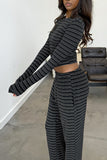 Striped Long Sleeve Pants Set
