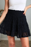 Tiered Lace Smocked Waist Mini Skirt