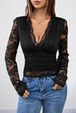 Elegant Lace V-Neck Blouse