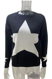 Star-Patterned Loose Fit Sweater