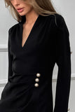 Button-Accent Casual Dress