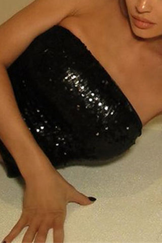Sequin Tube Top and Shorts Set