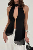 Stylish Cutout Halter Tank
