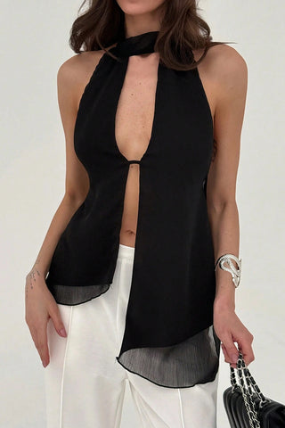 Stylish Cutout Halter Tank