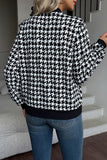 Houndstooth Zip-Up Jacket