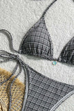 Stylish Plaid Bikini Set