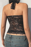 Lace Halter Neck Tank Top