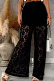 Lace Wide-Leg Casual Pants