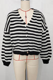 Striped Button-Front Cardigan