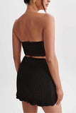 Strapless Knit Skirt Set