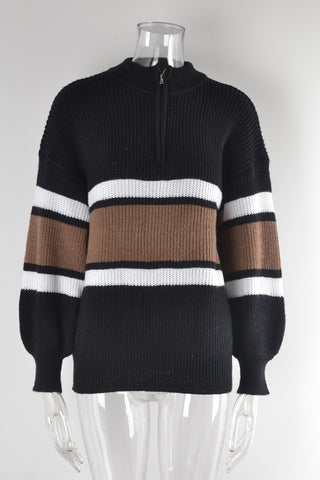 Striped Quarter-Zip Sweatshirt