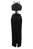 Halter Cutout Maxi Dress