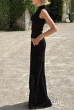 High-Neck Polka Dot Skirt Set