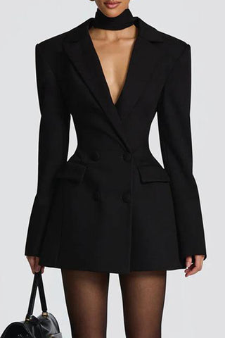 Double-Breasted Casual Blazer Dress