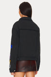 Patchwork Denim Jacket with Patterns