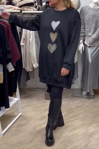 Heart Print Casual Dress