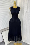 Elegant Embellished Knit Maxi Dress