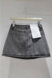 Patch Denim Mini Skirt