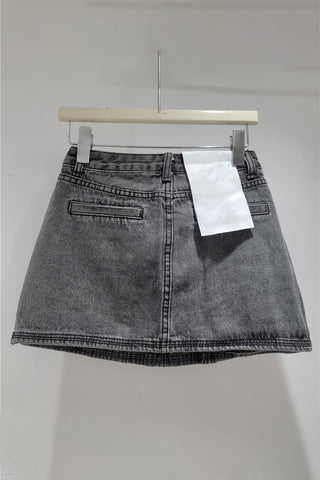 Patch Denim Mini Skirt
