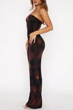 Strapless Floral Maxi Dress