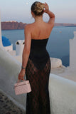 Strapless Lace Overlay Dress
