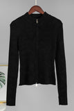 Zip-Up Ribbed Jacket