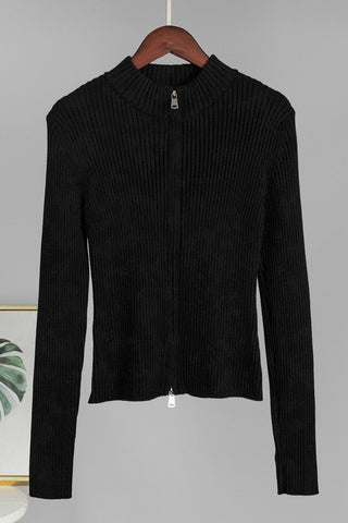 Zip-Up Ribbed Jacket
