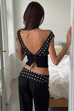 Polka Dot Cropped T-Shirt