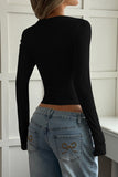 Stylish Cutout Long-Sleeve Top