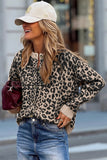 Button-Up Leopard Print Cardigan