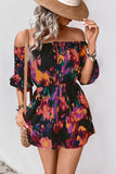 Off-Shoulder Printed Romper