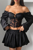 Lace-Up Long Sleeve Top