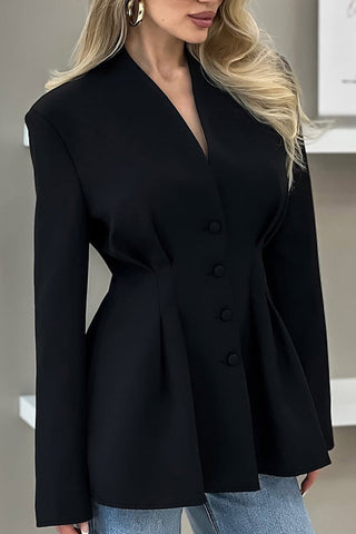 Tailored Button-Up Blazer